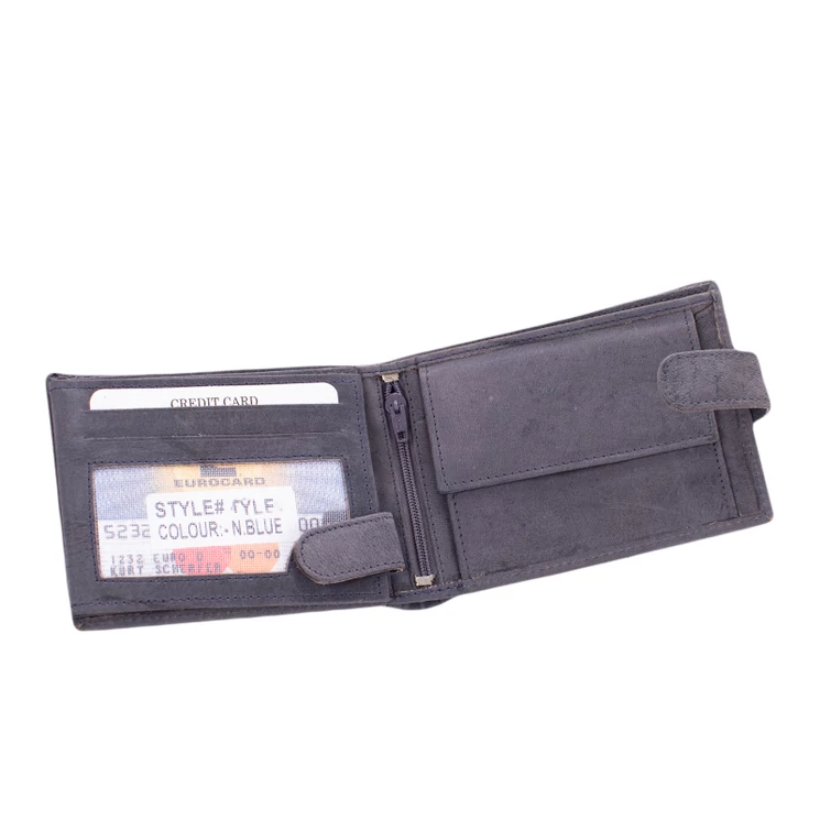 Bőr pénztárca kék színben foci mintával Kedvezményes áron díszdobozban