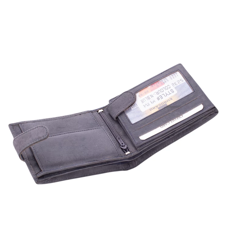 Bőr pénztárca kék színben foci mintával Kedvezményes áron díszdobozban