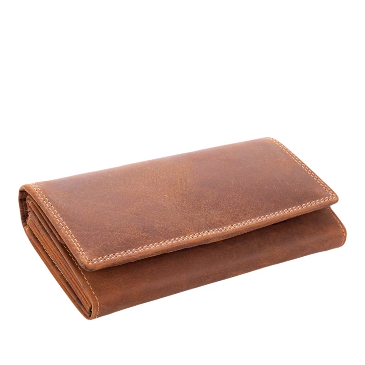 Valódi bőr brifkó pénztárca barna színben díszdobozban