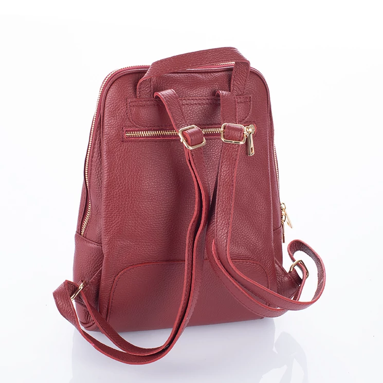 Valódi bőr női hátizsák bordó színben