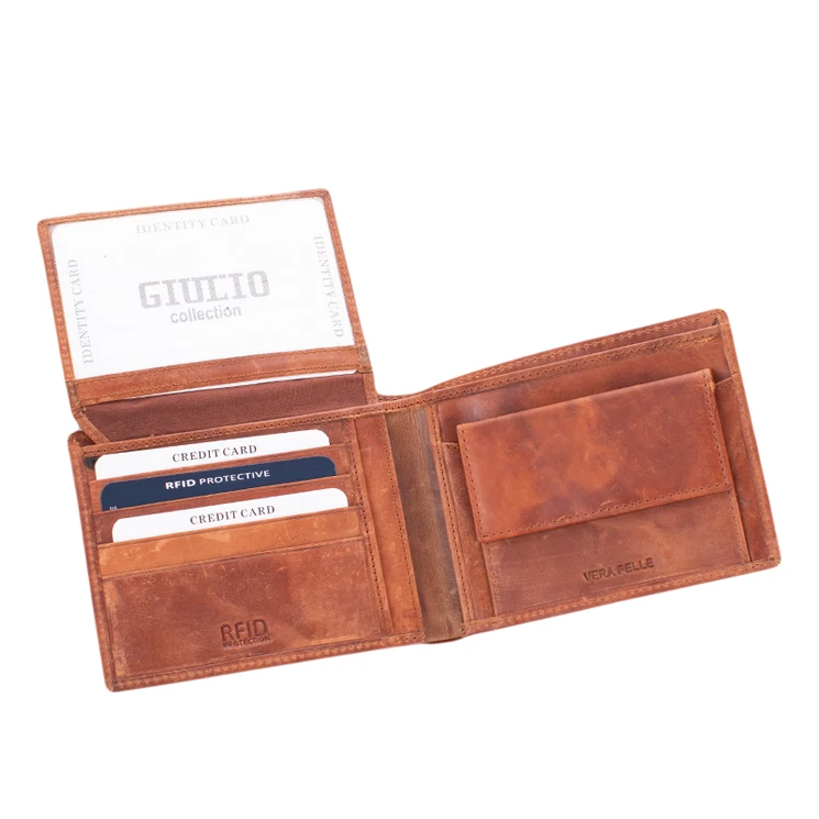 Vadász pénztárca bőr díszdobozban RFID rendszerrel szarvas mintával