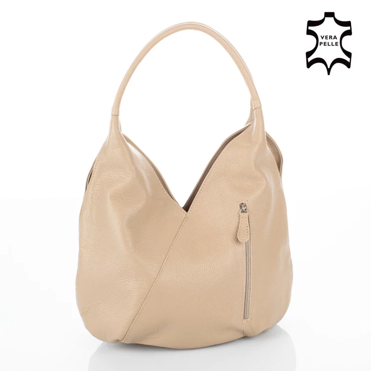 Valódi bőr női válltáska taupe színben S7204 Taupe