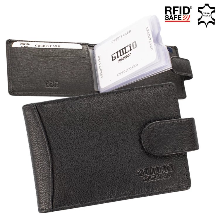 GIULIO Valódi bőr kártyatartó RFID védelemmel 