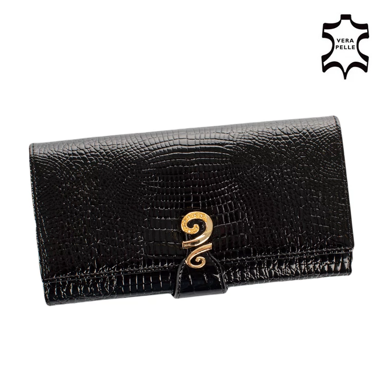 Angela Moretti valódi bőr lakk női pénztárca