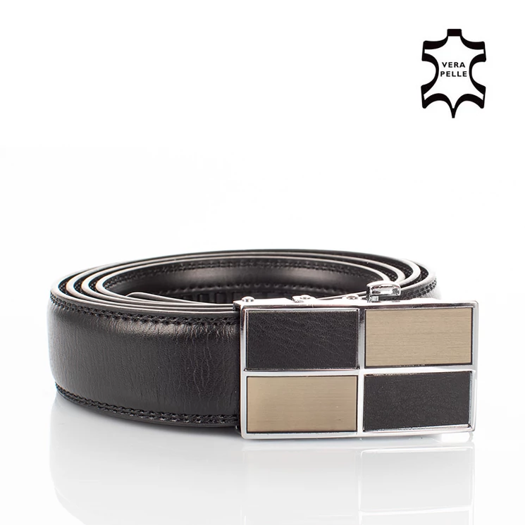 Ramsey London automata Férfi bőr öv fekete színben RL31 Black 130cm