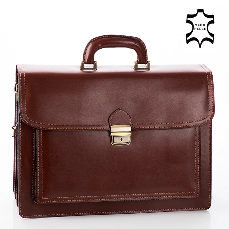  Valódi bőr aktatáska 3 részes* Világosbarna színben