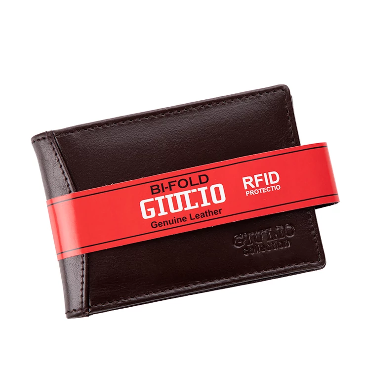 GIULIO COLLECTION valódi bőr kártyatartó RFID rendszerrel díszdobozban