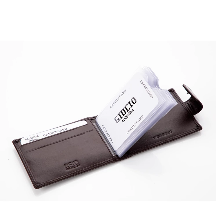 GIULIO COLLECTION valódi bőr kártyatartó RFID rendszerrel díszdobozban