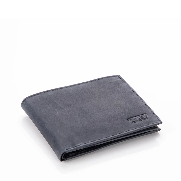 GIULIO autós valódi bőr férfi pénztárca díszdobozban RFID rendszerrel kék színben