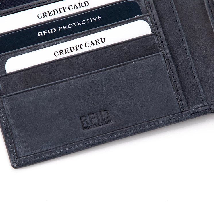 GIULIO autós valódi bőr férfi pénztárca díszdobozban RFID rendszerrel kék színben