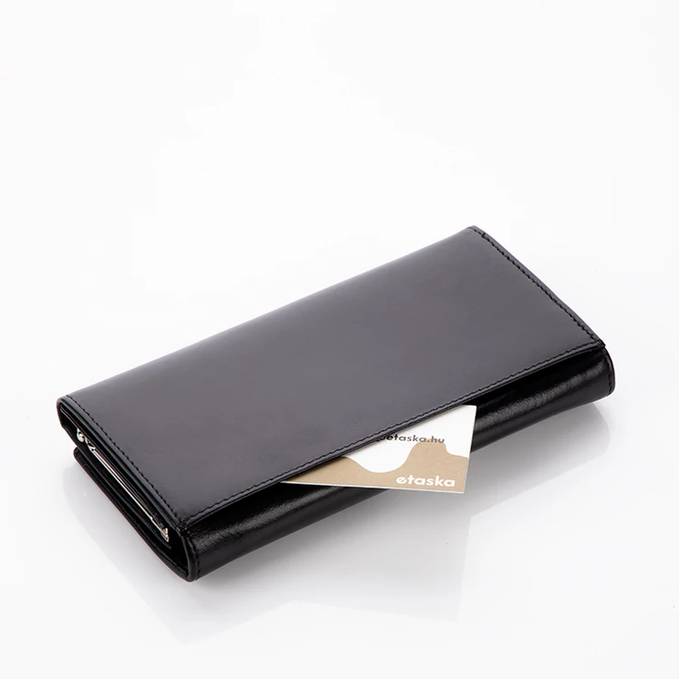 Fairy valódi bőr fekete női pénztárca RFID védelemmel