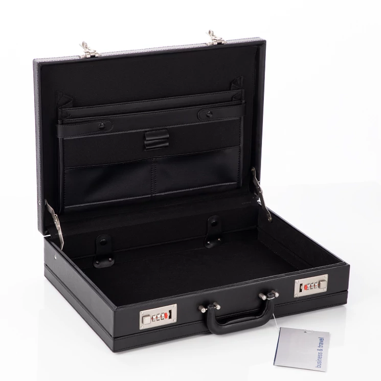 DN-2625 számzáras műbőr diplomatatáska bővíthető