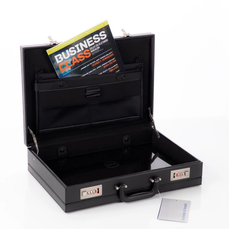 DN-2625 számzáras műbőr diplomatatáska bővíthető