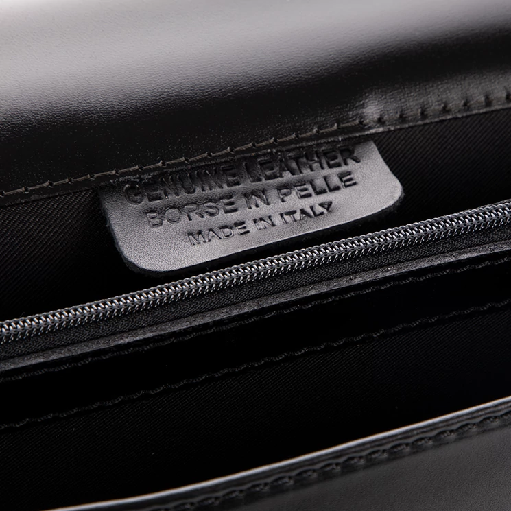  Díszvarrott valódi bőr aktatáska sötétbarna színben*