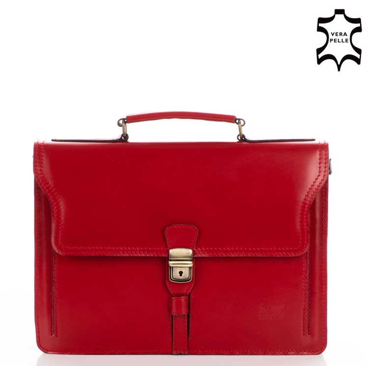 Valódi bőr 2 részes piros aktatáska 