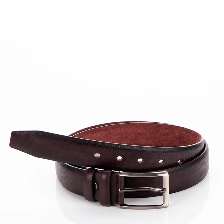 Valódi bőr férfi öv sötétbarna színben 120cm