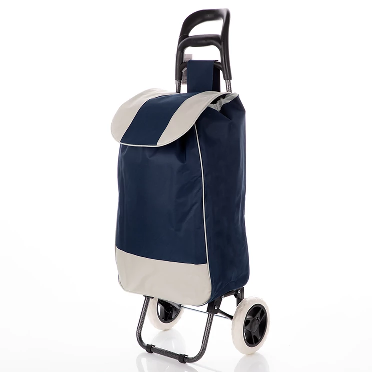 Euroline gurulós bevásárlókocsi 2 kerekes, zipzáros zseb fekete színben