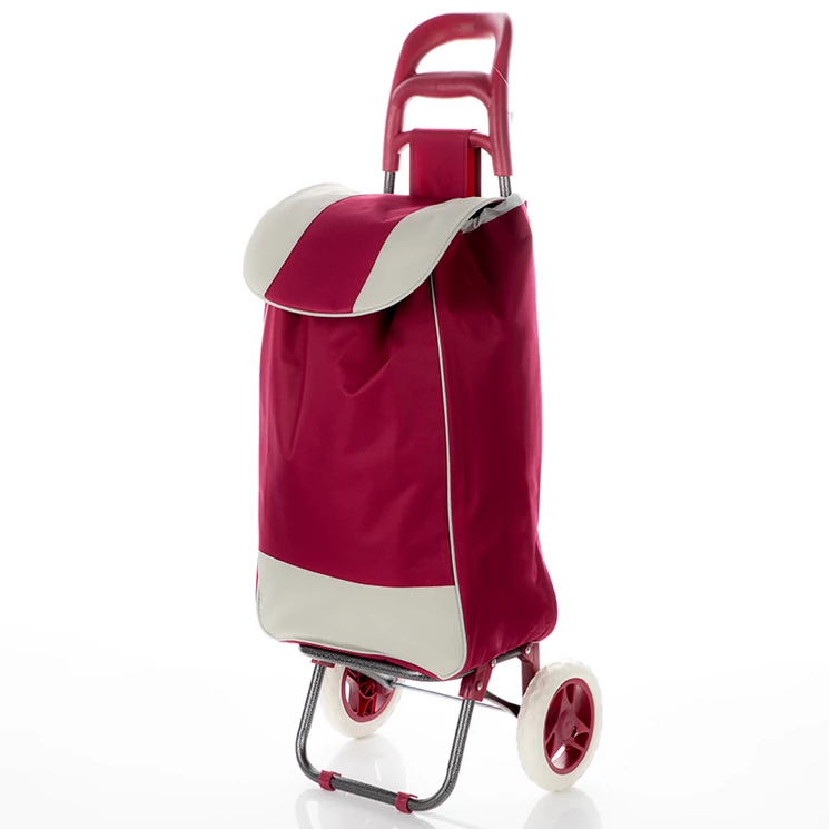 Euroline gurulós bevásárlókocsi 2 kerekes, zipzáros zseb fekete színben