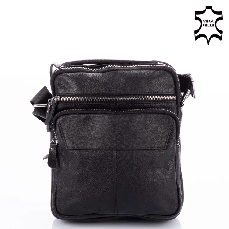 valódi bőr férfi oldaltáska fekete színben JL40 4 Black