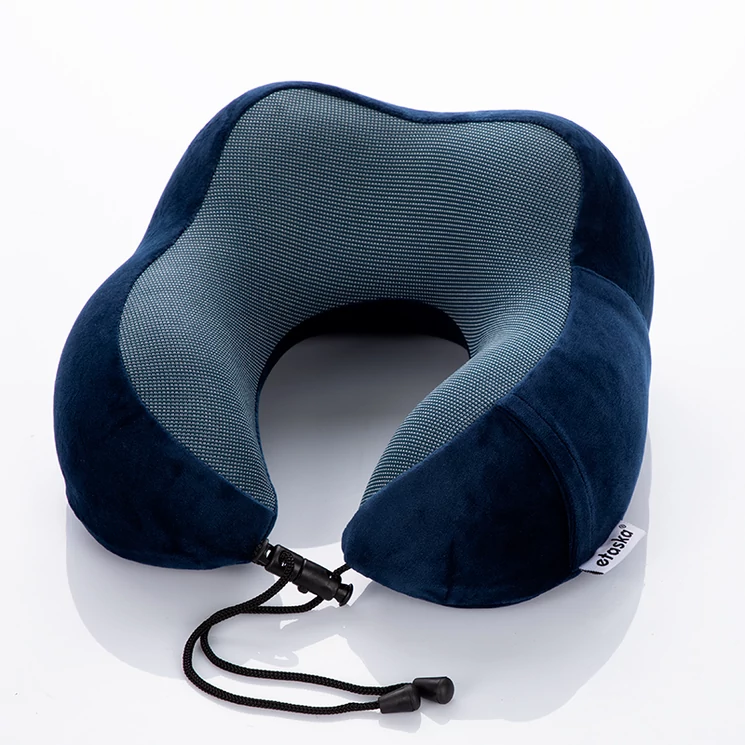 Memóriahabos nyakpárna sötétkék színben