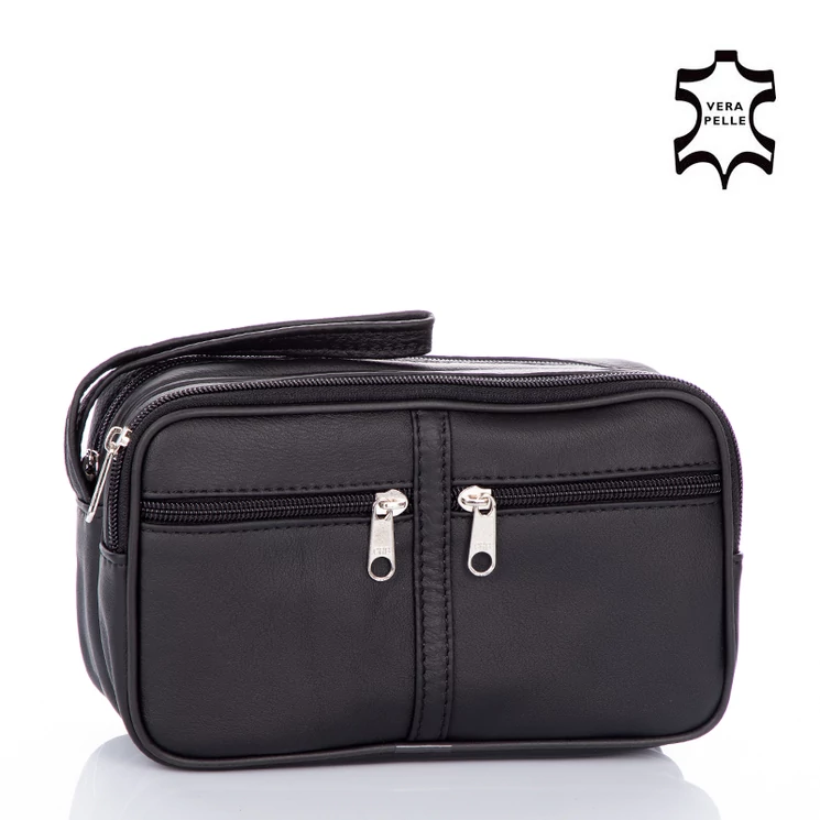 Valódi bőr fekete autóstáska kétrészes LA-31