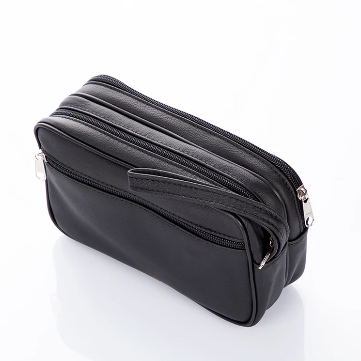 Valódi bőr fekete autóstáska kétrészes LA-31