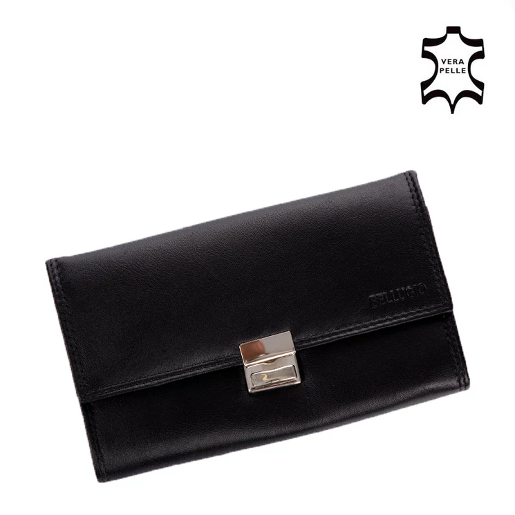 Bellugio valódibőr Brifkó pénztárca pincér pénztárca fekete színben