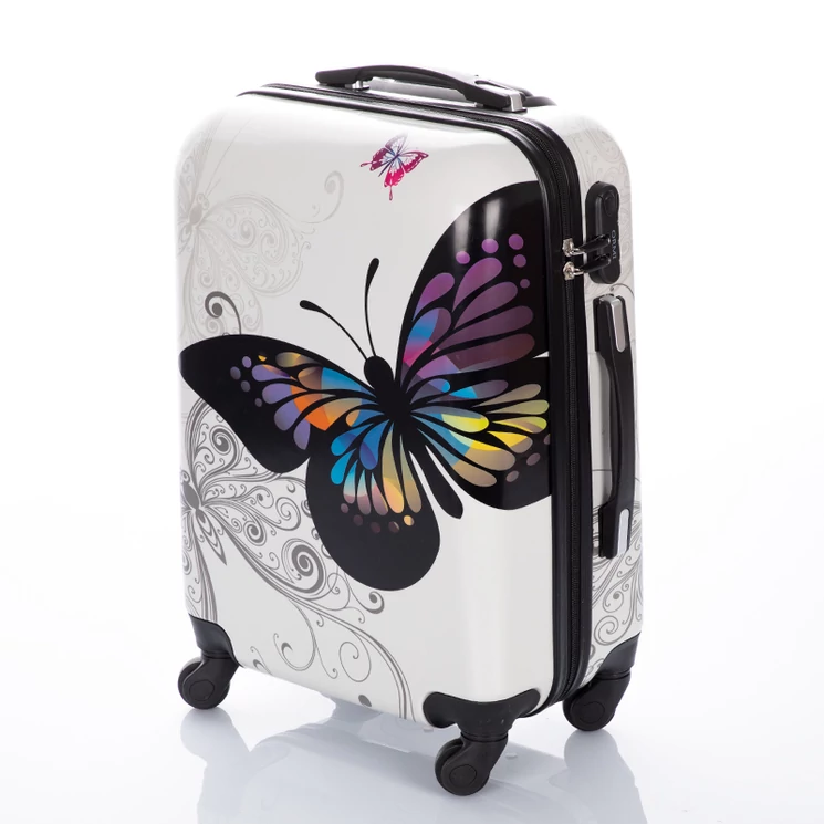 Keményfalú Pillangós bőrönd kabin méret