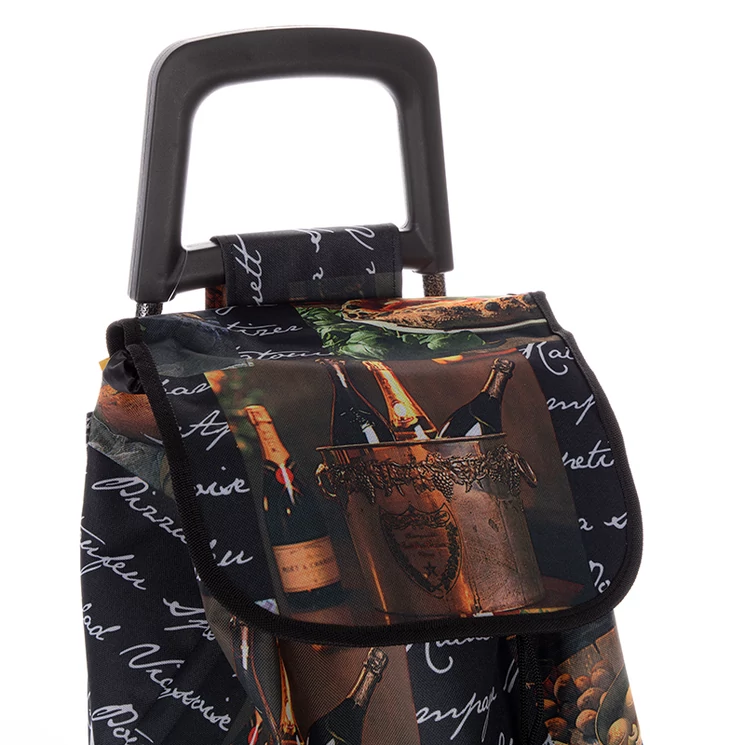 Amica Moda gurulós bevásárlókocsi pizza mintával