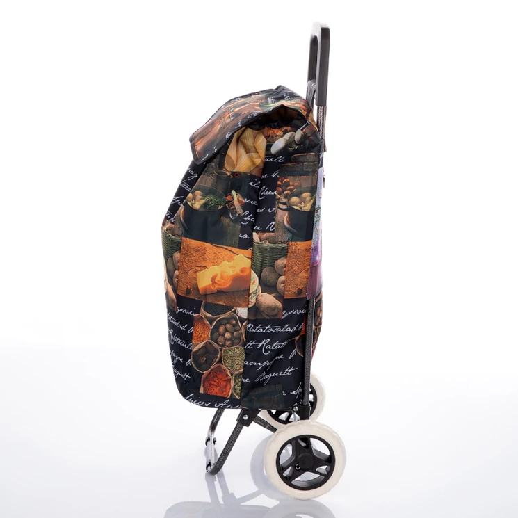 Amica Moda gurulós bevásárlókocsi pizza mintával