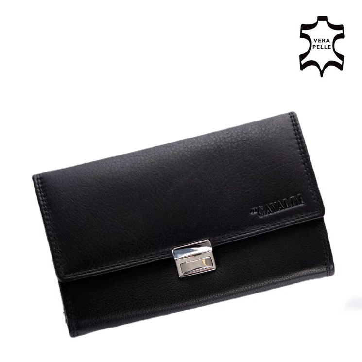 Cavaldi valódibőr Brifkó pénztárca pincér pénztárca fekete színben csattal