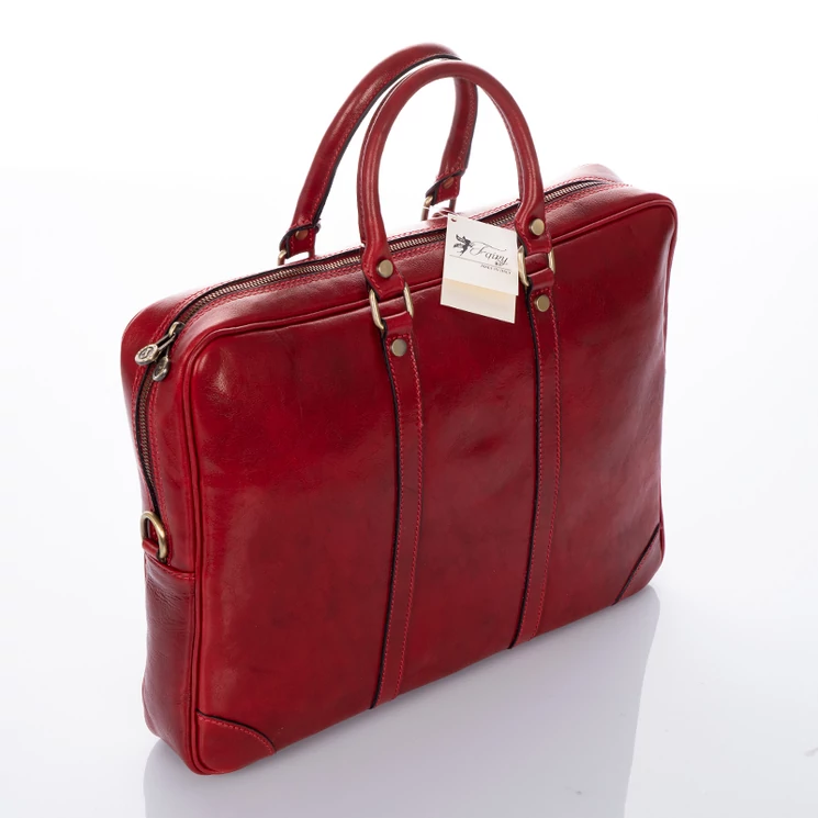 Valódi bőr Aktatáska piros színben