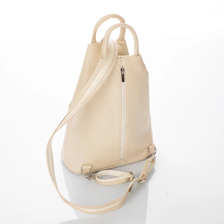 Valódi bőr női hátizsák bézs színben 6925