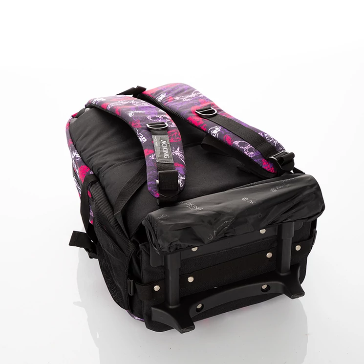 Gurulós iskolatáska Pink pillangó mintával