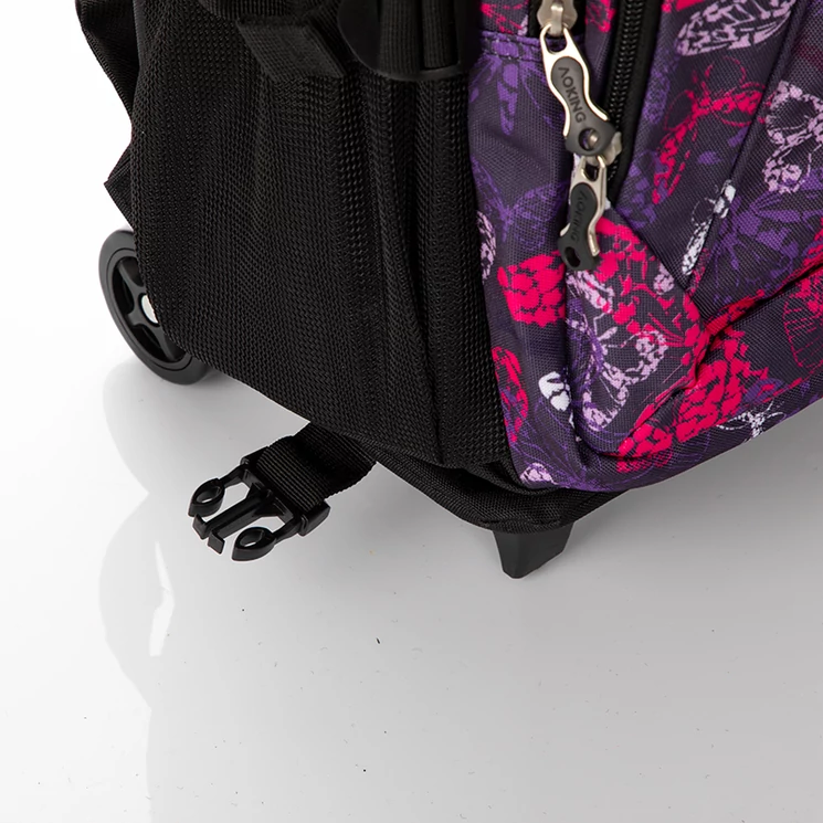 Gurulós iskolatáska Pink pillangó mintával