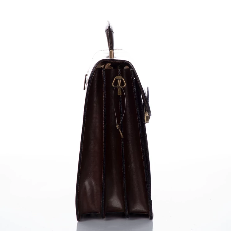  Maxmoda Valódi bőr aktatáska 3 részes világosbarna színben