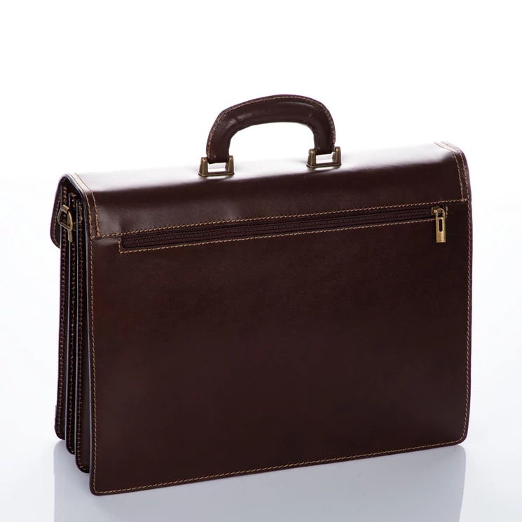  Maxmoda Valódi bőr aktatáska 3 részes világosbarna színben