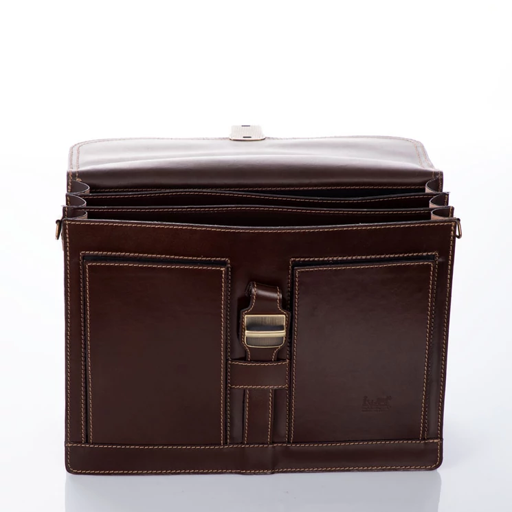  Maxmoda Valódi bőr aktatáska 3 részes világosbarna színben