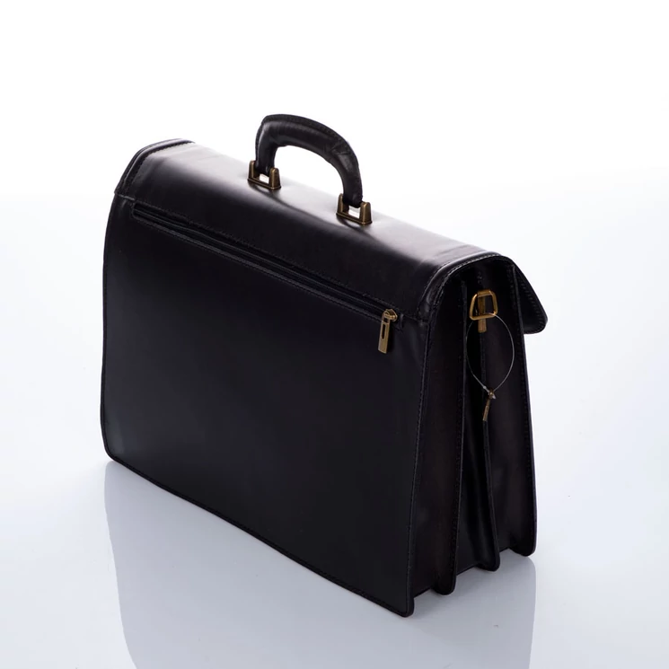 Maxmoda Valódi bőr aktatáska 3 részes fekete színben