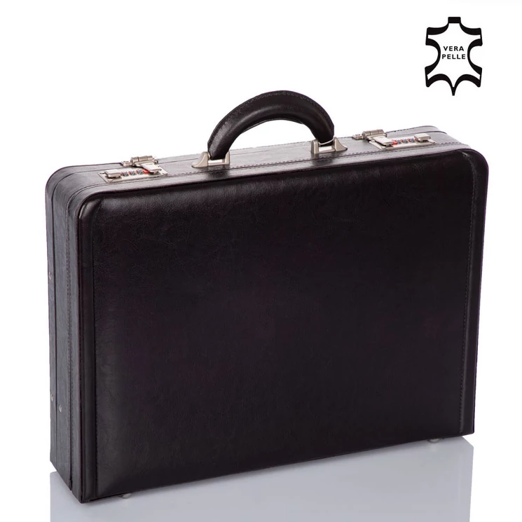 Elite E-DN-2663 bőr diplomatatáska sötétbarna színben bővíthető