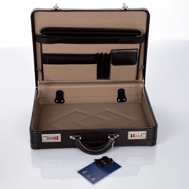 Elite E-DN-2663 bőr diplomatatáska sötétbarna színben bővíthető