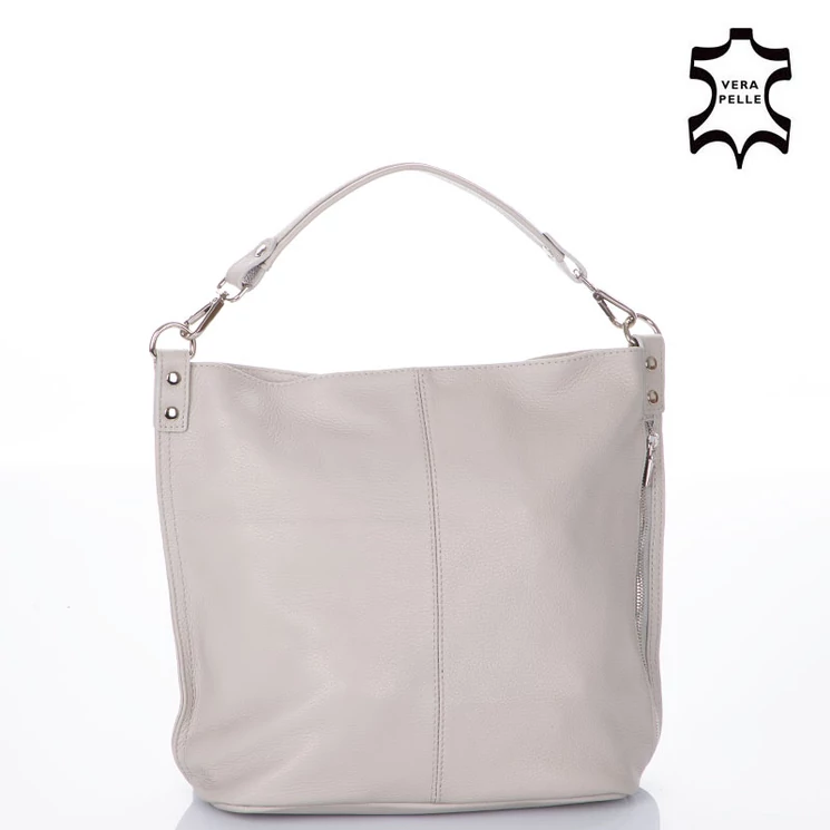 Valódi bőr női táska szürke színben