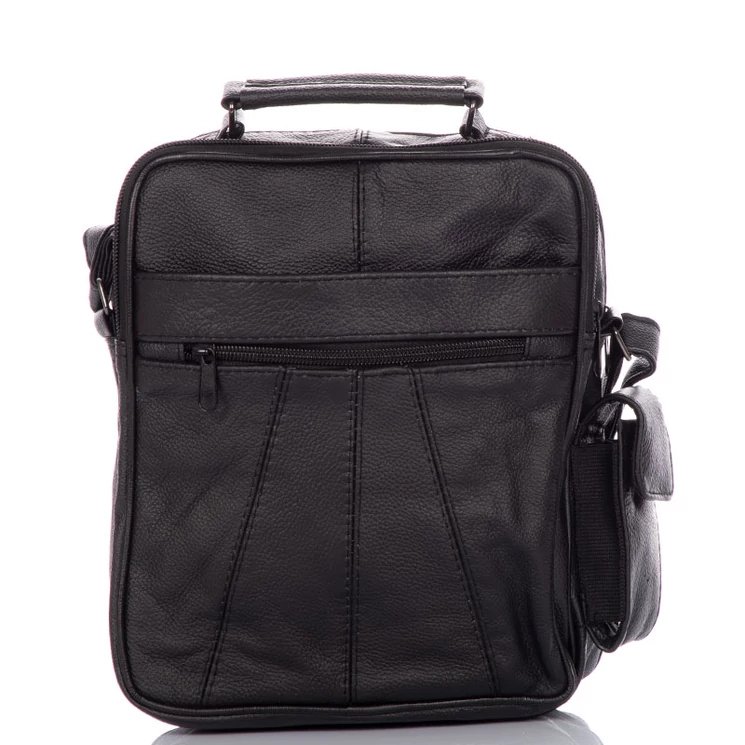 Valódi bőr férfi oldaltáska fekete színben HSC-84 Black