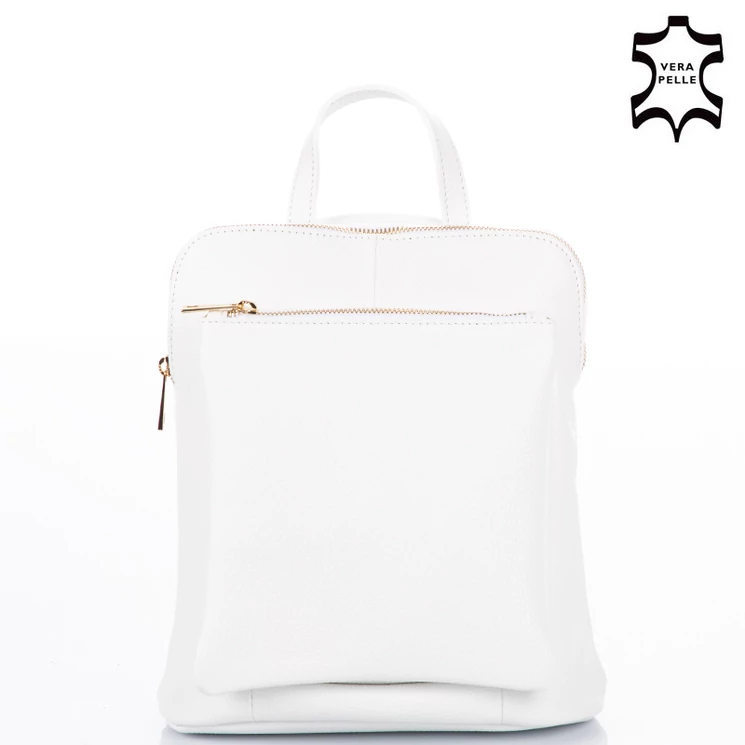 Valódi bőr női Ipad tartós hátizsák S méret Fehér