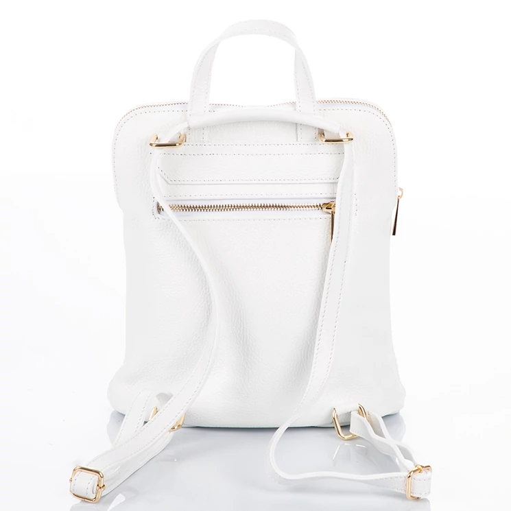 Valódi bőr női Ipad tartós hátizsák S méret Fehér