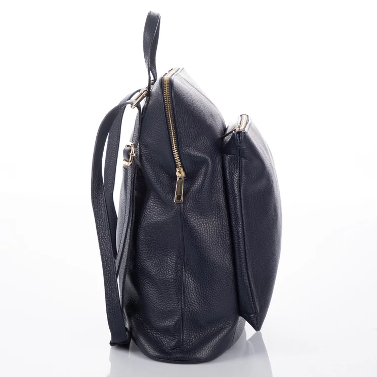 Valódi bőr női hátizsák 3 funkciós sötétkék színben