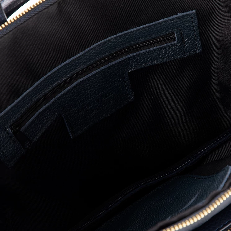 Valódi bőr női hátizsák 3 funkciós sötétkék színben