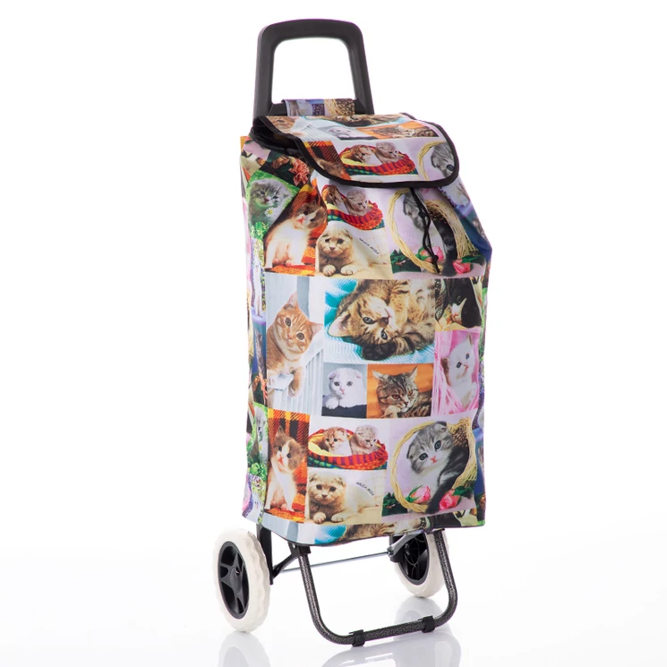 Amica Moda gurulós bevásárlókocsi cicás mintával