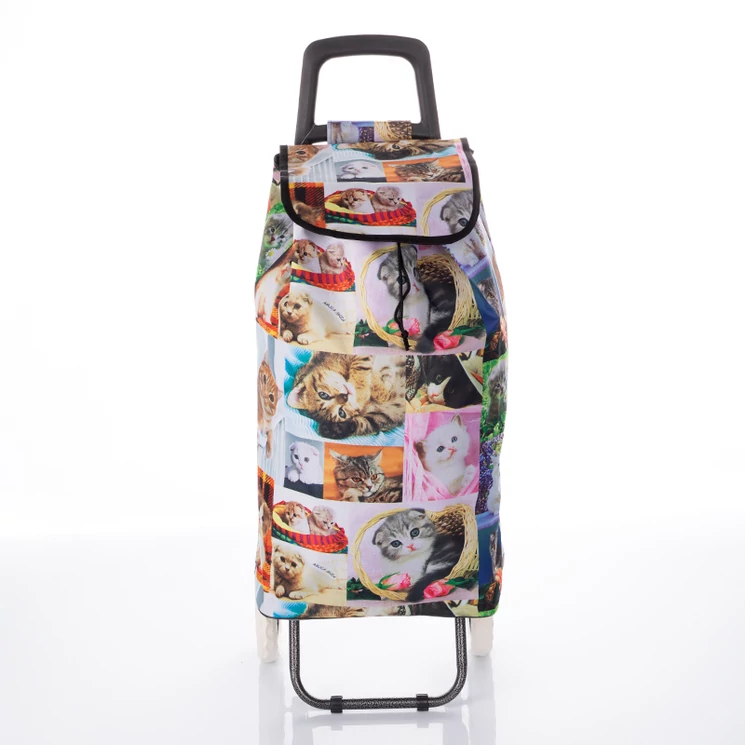 Amica Moda gurulós bevásárlókocsi cicás mintával