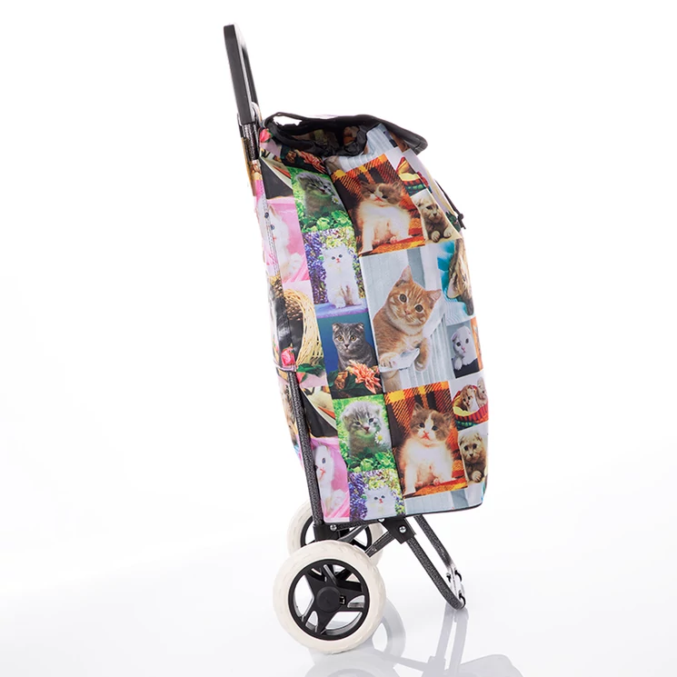 Amica Moda gurulós bevásárlókocsi cicás mintával